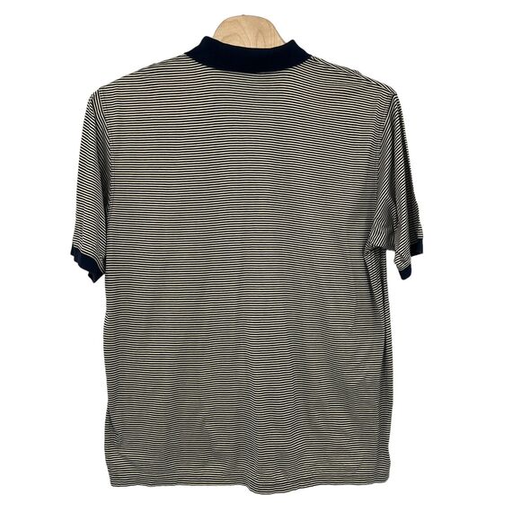 Masters Augusta Collection Cotton Mens Polo Stripe Navy Cream Shirt Sz 2XL - Picture 2 of 6